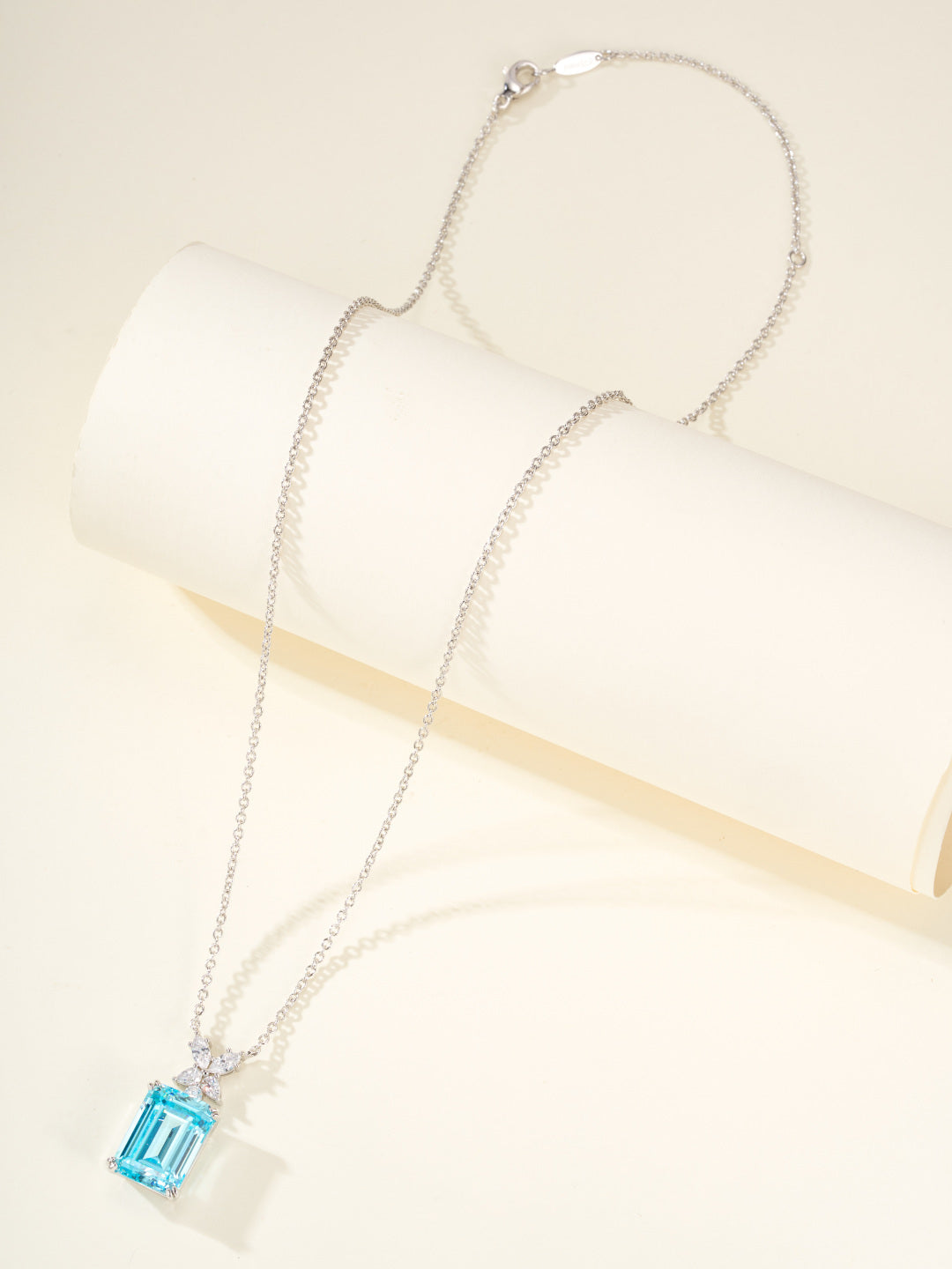 Square Aquamarine Necklace