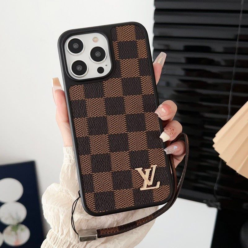 Luxury Classic Brown Hand Chain iPhone Case