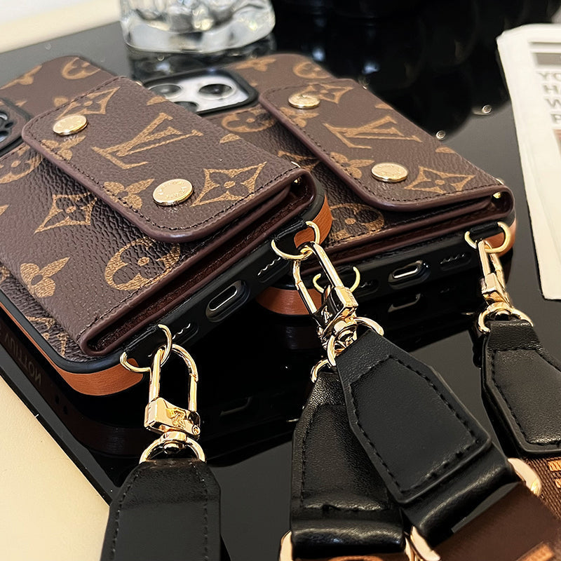 Luxury Card Bag Chain Brown iPhone Case