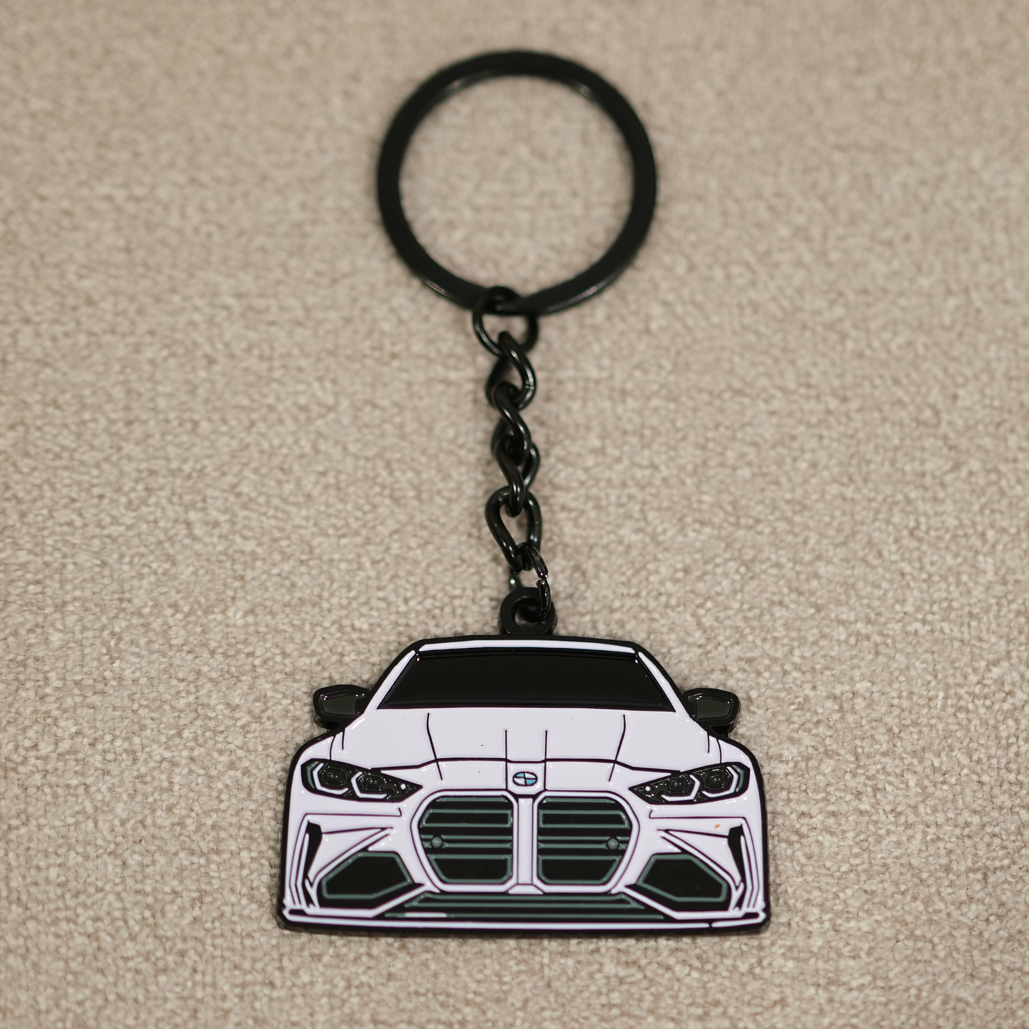 Multi-Color Car-Shaped Metal Keychain