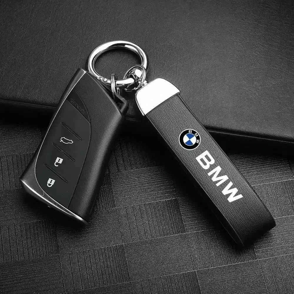 Car Keychain – Handwoven Leather & Zinc Alloy Key Ring