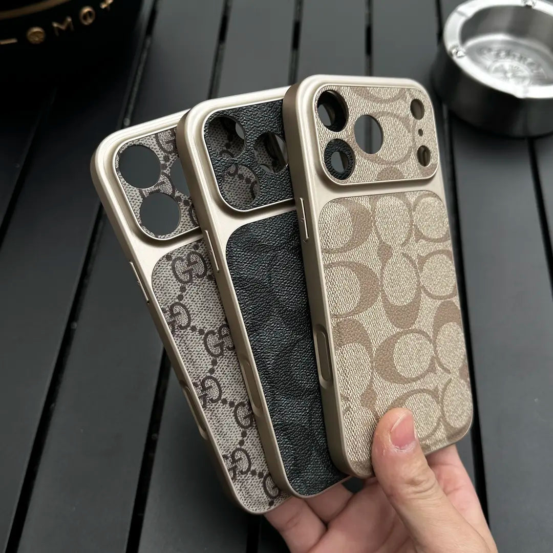 Luxury Pattern Leather Phone Case With Shockproof Edges