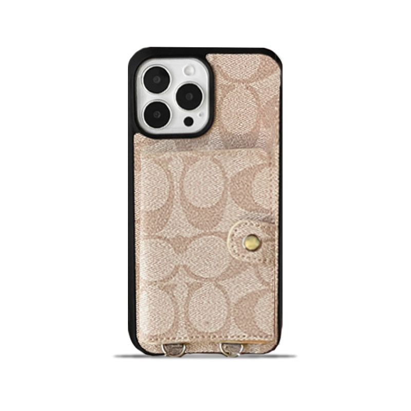 Classic iPhone Case With Wallet And Strap White -SZK240402