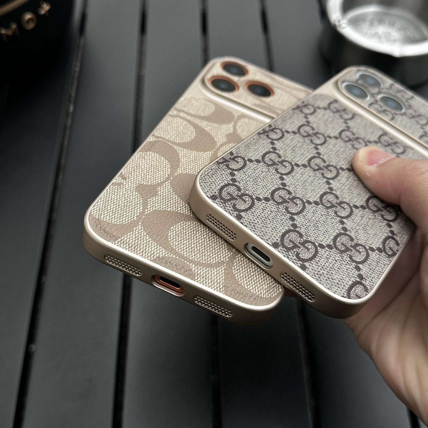 Luxury Pattern Leather Phone Case With Shockproof Edges