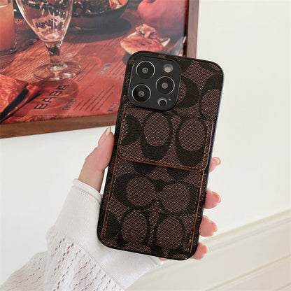 Classic iPhone Case With Wallet Dark Brown-HP240513