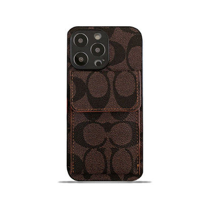 Classic iPhone Case With Wallet Dark Brown-HP240513