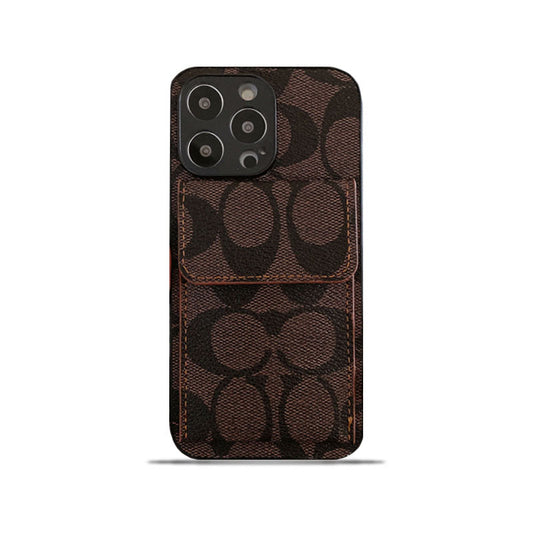 Classic iPhone Case With Wallet Dark Brown-HP240513