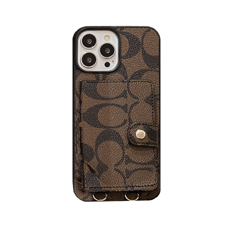 Classic iPhone Case With Wallet And Strap White -SZK240402