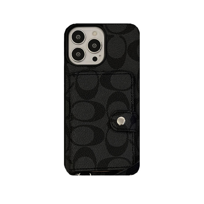 Classic iPhone Case With Wallet And Strap White -SZK240402