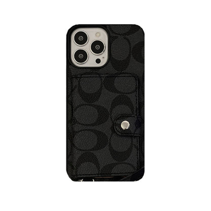 Classic iPhone Case With Wallet And Strap White -SZK240402