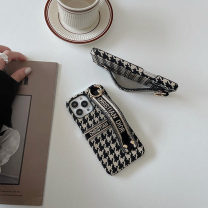 Fashion Houndstooth Wristband iPhone Case