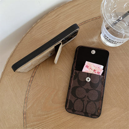 Classic iPhone Case With Wallet Dark Brown-HP240513