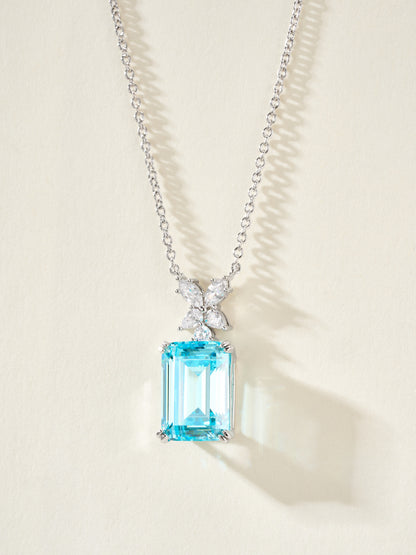 Square Aquamarine Necklace