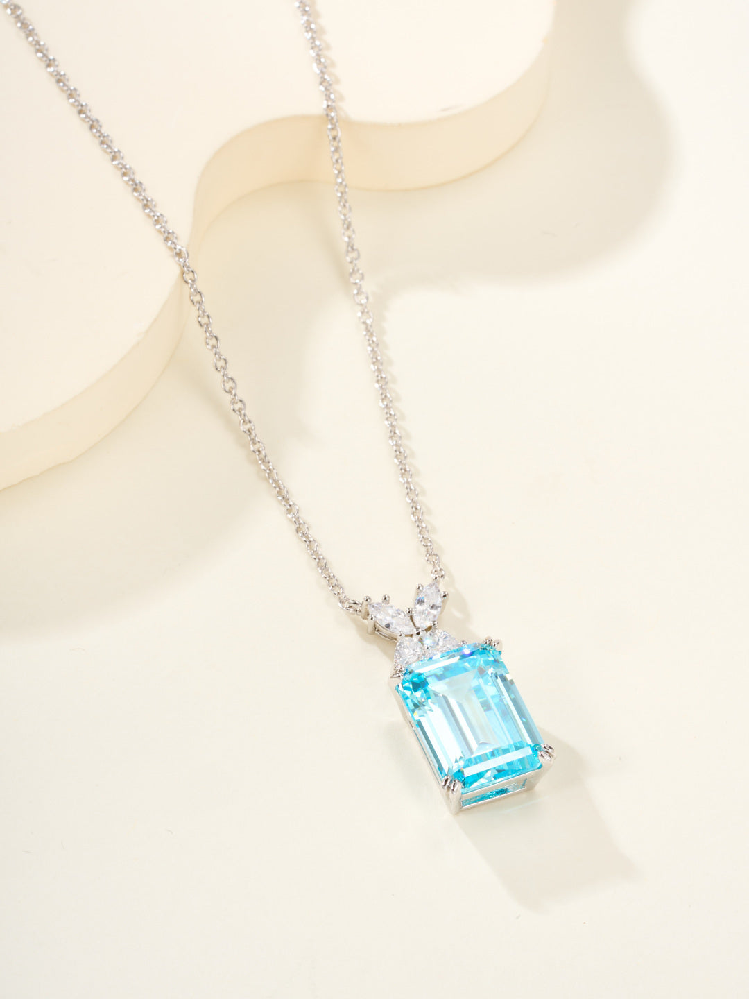 Square Aquamarine Necklace