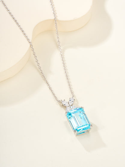 Square Aquamarine Necklace