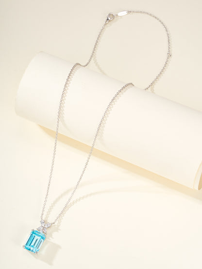 Square Aquamarine Necklace