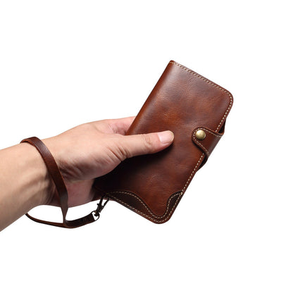 Genuine Leather Flip Case for iPhone