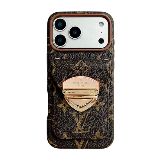 Luxury Crossbody iPhone Case with Card Pocket & Detachable Strap