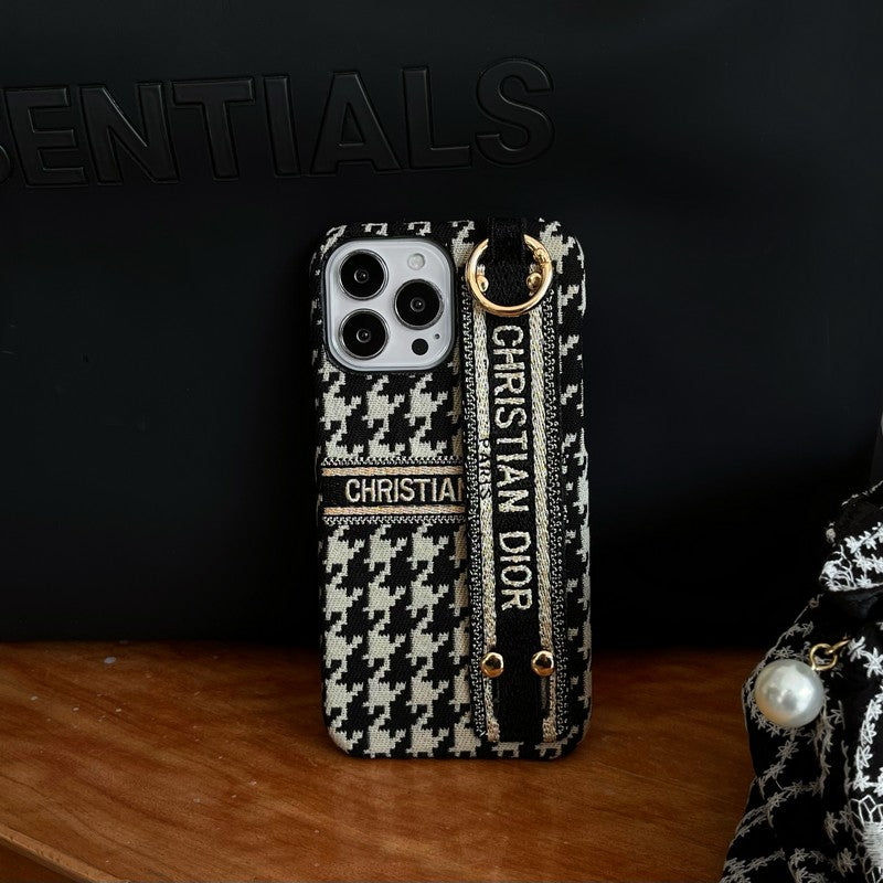 Fashion Houndstooth Wristband iPhone Case