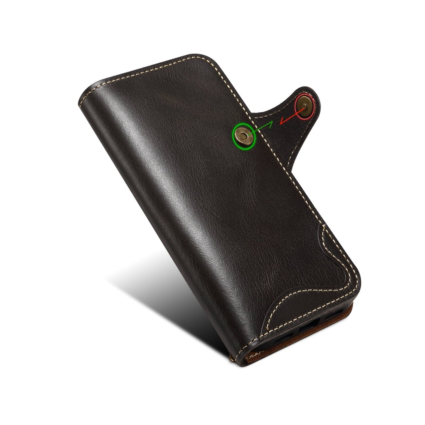 Genuine Leather Flip Case for iPhone