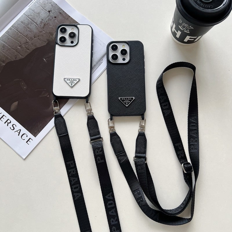 Luxury Crossbody Leather iPhone Case