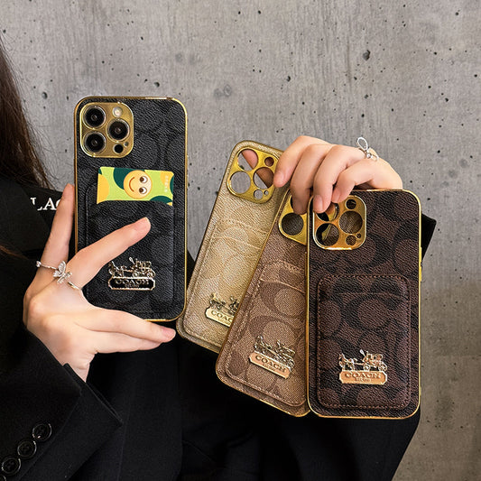 Classic Card Bag Leather iPhone Case