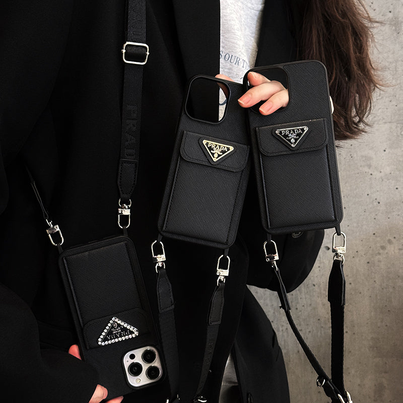 Luxury Crossbody Leather iPhone Case