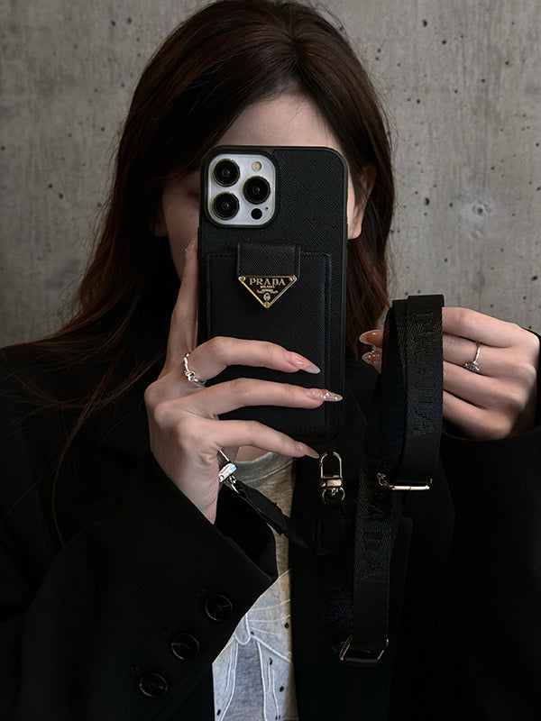 Luxury Crossbody Leather iPhone Case