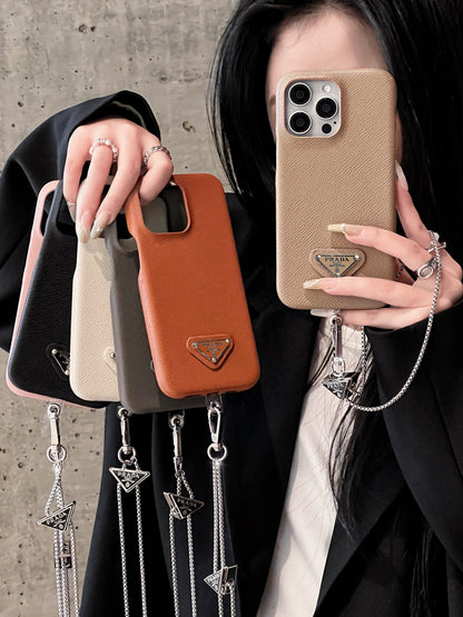 Luxury Leather Crossbody iPhone Case