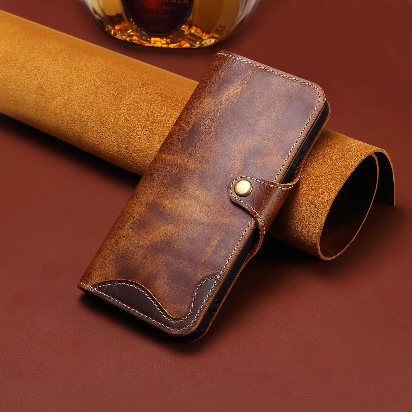 Genuine Leather Flip Case for iPhone