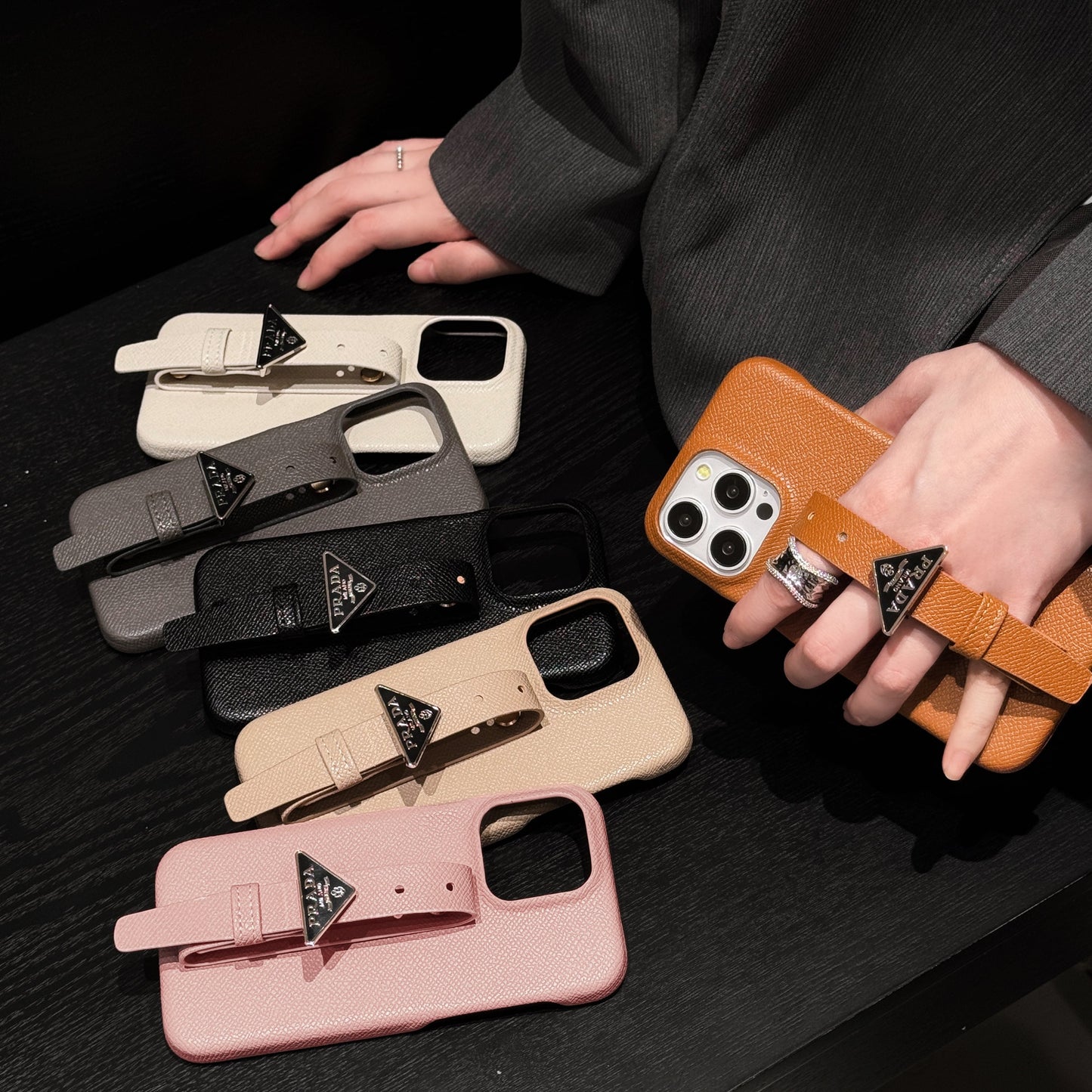 Luxury Leather Handle iPhone Case