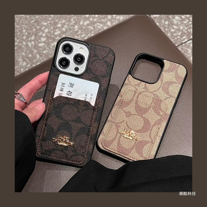 Classic Card Bag Leather iPhone Case