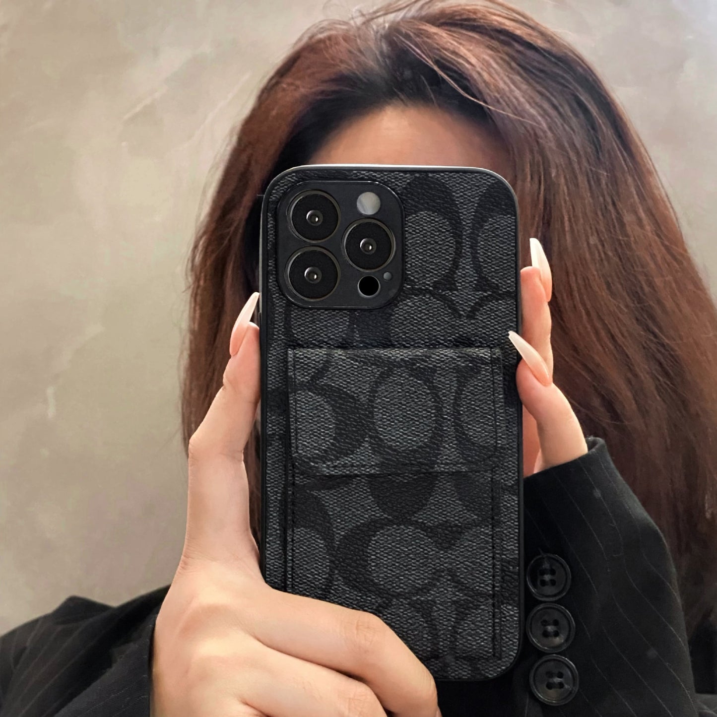 Classic iPhone Case With Wallet Black-HP240513