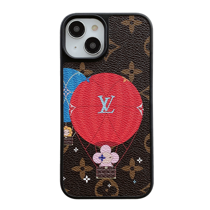 Luxury Balloon & Heart Leather iPhone Case