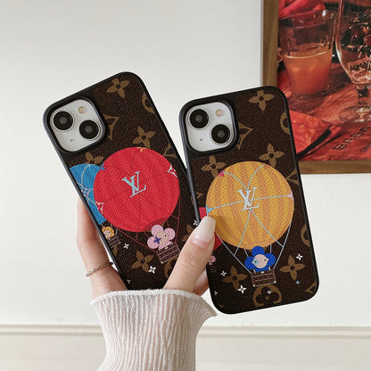 Luxury Balloon & Heart Leather iPhone Case