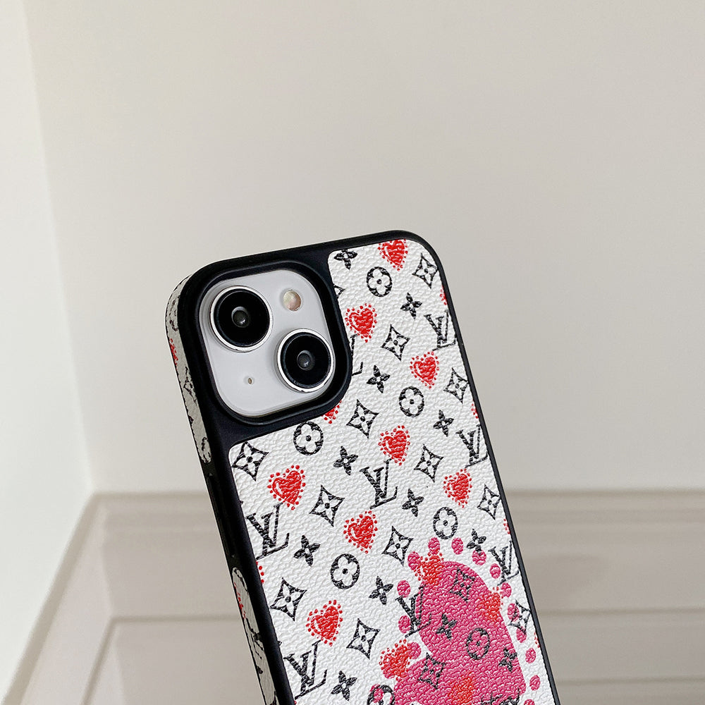 Luxury Balloon & Heart Leather iPhone Case