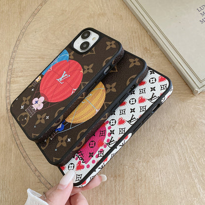 Luxury Balloon & Heart Leather iPhone Case