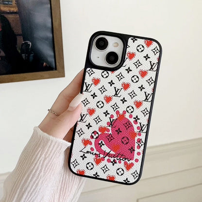 Luxury Balloon & Heart Leather iPhone Case