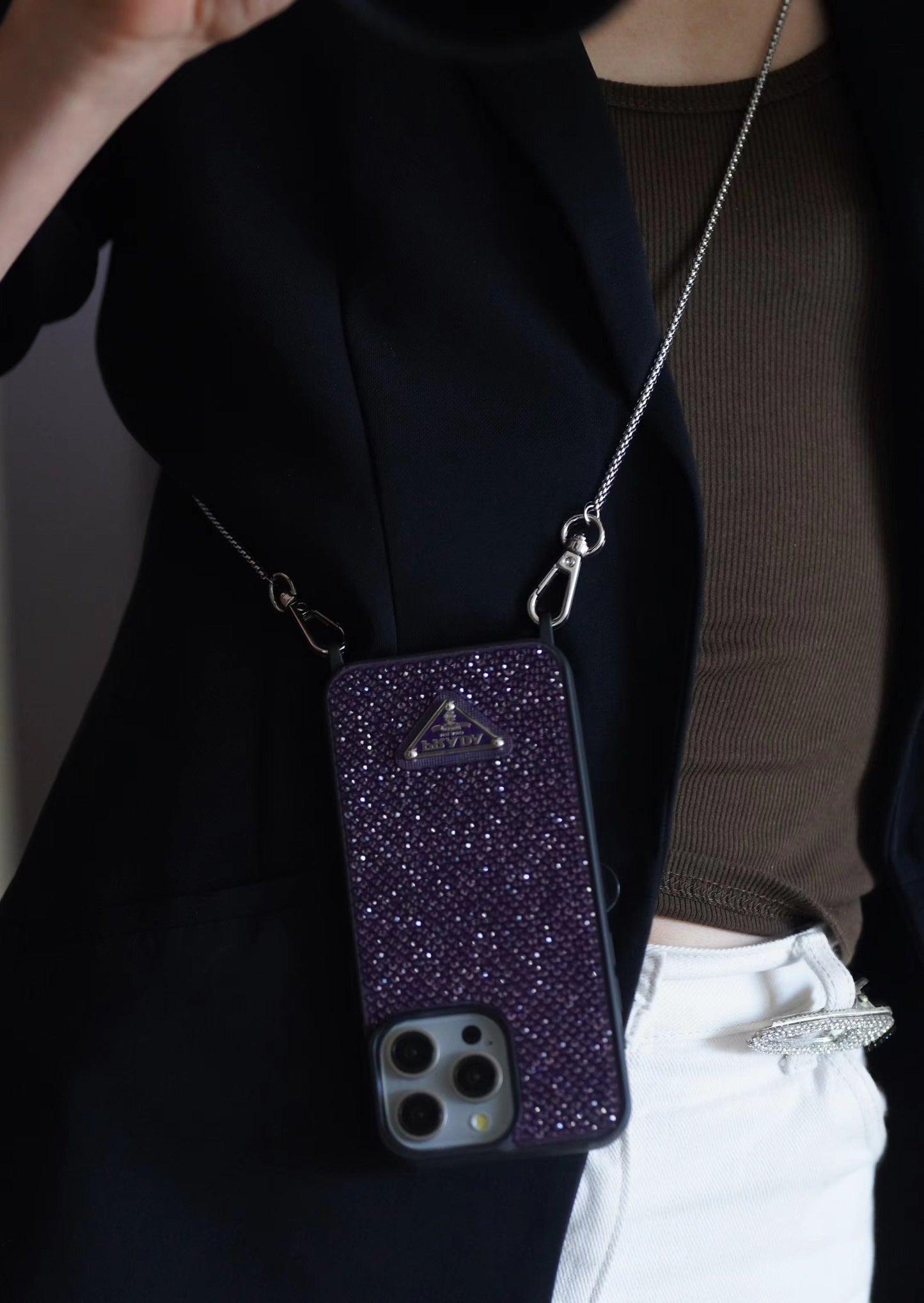 Luxury Diamond Crossbody iPhone Case