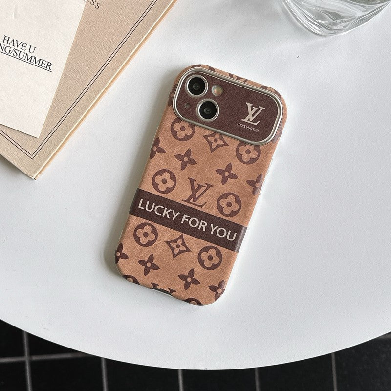 Luxury Brown & Black Classic Leather iPhone Case