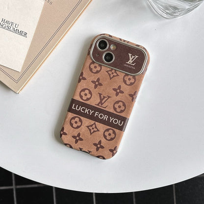 Luxury Brown & Black Classic Leather iPhone Case