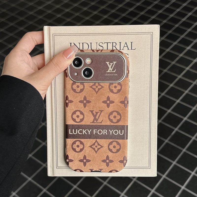 Luxury Brown & Black Classic Leather iPhone Case
