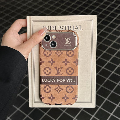 Luxury Brown & Black Classic Leather iPhone Case