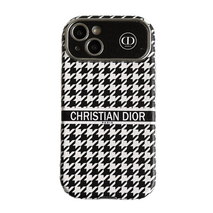 Fashion White & Brown Color Leather iPhone Case