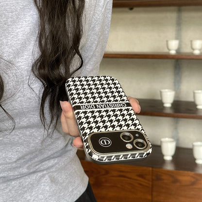 Fashion White & Brown Color Leather iPhone Case