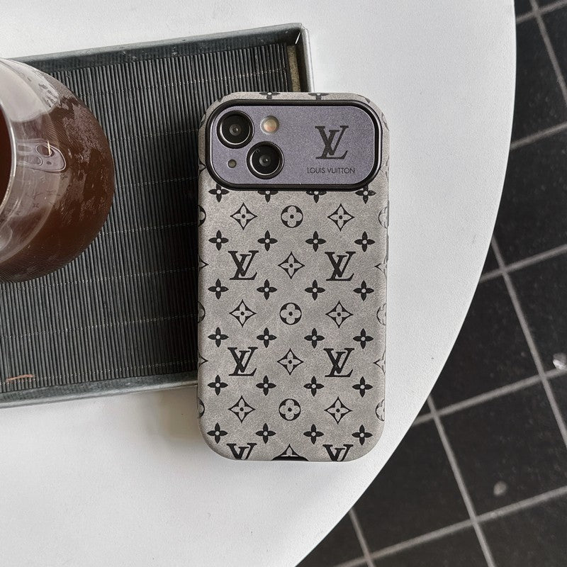 Luxury Brown & Black Classic Leather iPhone Case
