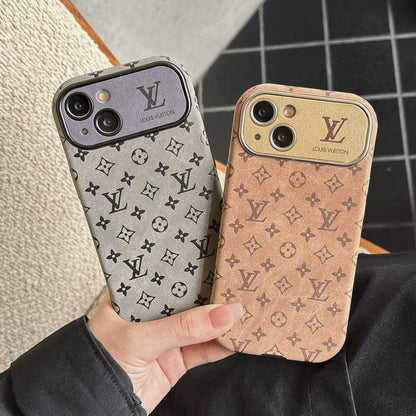 Luxury Brown & Black Classic Leather iPhone Case