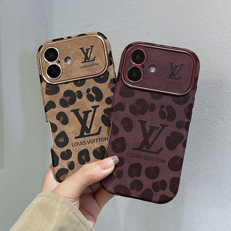 Luxury Brown & Purple Color Leather iPhone Case