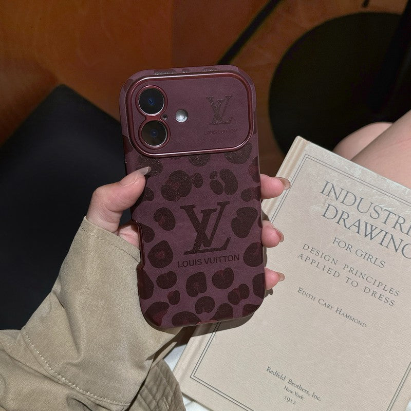 Luxury Brown & Purple Color Leather iPhone Case