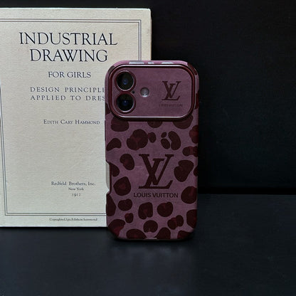 Luxury Brown & Purple Color Leather iPhone Case